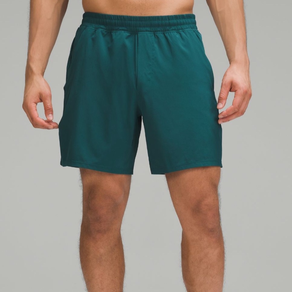 LULULEMON 7” Pace Breaker Linerless Short for Running Hiking Storm Teal Medium